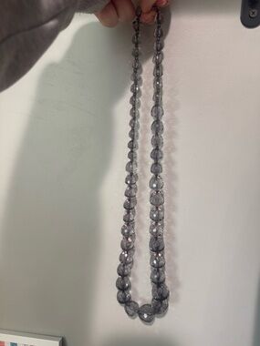 Smoky Gray Faceted Bead Necklace - Women Jewelry
